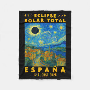 Eclipse Solar Total España 2026  Fleece Blanket