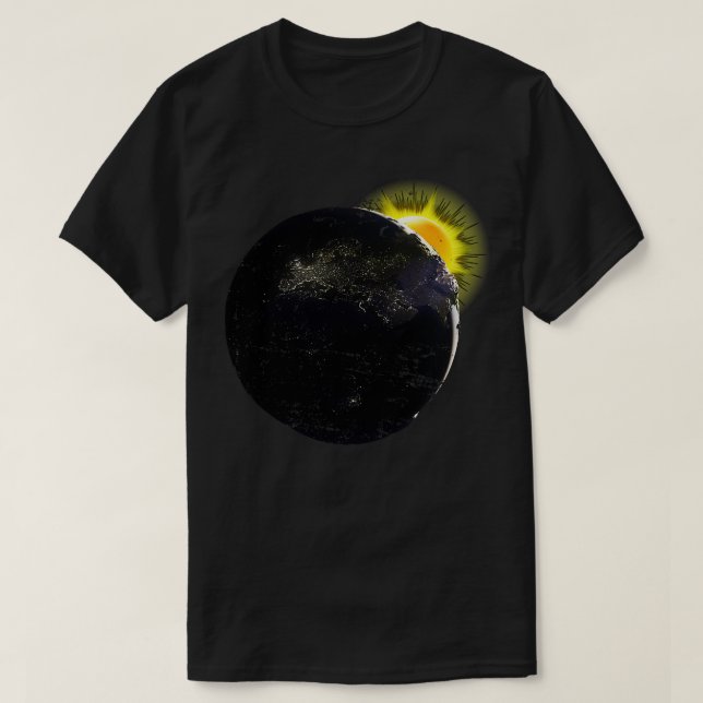 Eclipse Sun Earth Astronomy T-Shirt (Design Front)