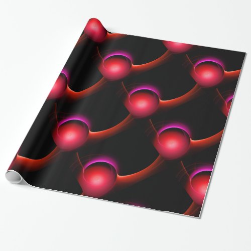 ECLIPSE Vibrant black red pink Wrapping Paper