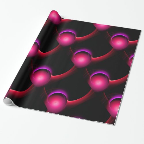 ECLIPSE Vibrant FuchsiaPinkRed Black Wrapping Paper