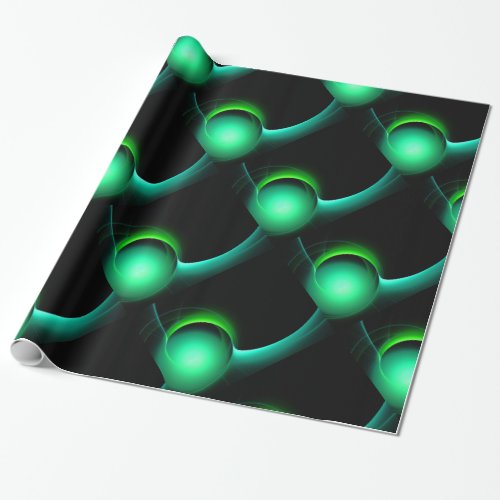 ECLIPSE Vibrant Green Black Wrapping Paper