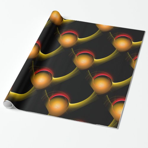 ECLIPSE Vibrant Red Yellow Black Wrapping Paper