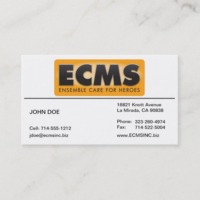 ECMS Business Card Lined (Front)