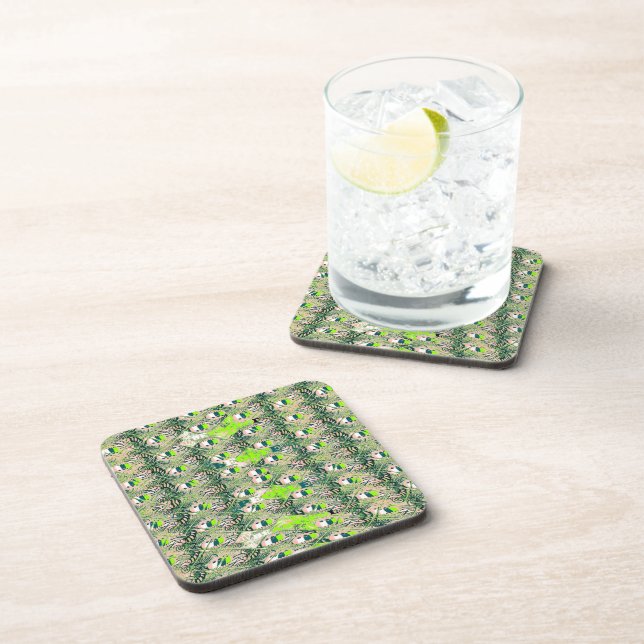 Eco Africa Motif – Nature-Inspired African Art Beverage Coaster (Right Side)