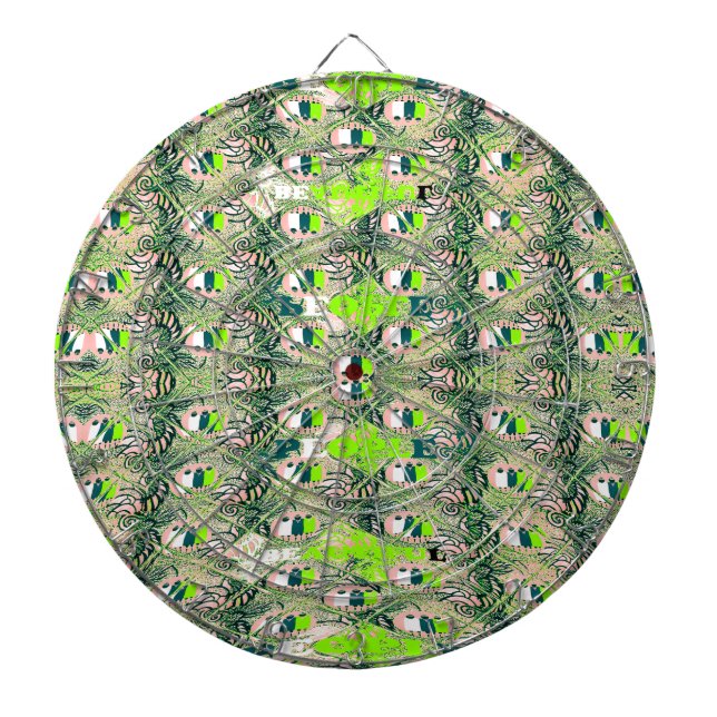 Eco Africa Motif – Nature-Inspired African Art Dartboard With Darts (Front)