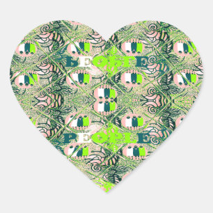 Eco Africa Motif – Nature-Inspired African Art Heart Sticker