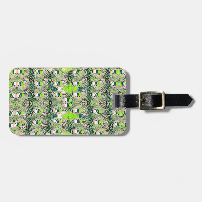 Eco Africa Motif – Nature-Inspired African Art Luggage Tag (Front Horizontal)
