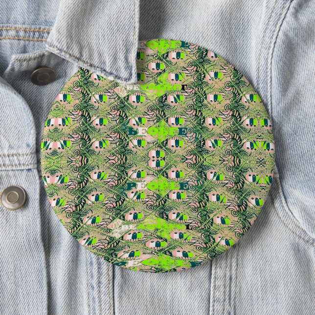Eco Africa Motif – Nature-Inspired African Art Pinback Button (In Situ)