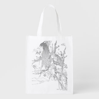 Eco Bag_Sawaki Takeyasu01 Shadow Bird of Fingertip Grocery Bag