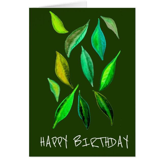 Eco birthday Green leaves environmental Cards (Front)
