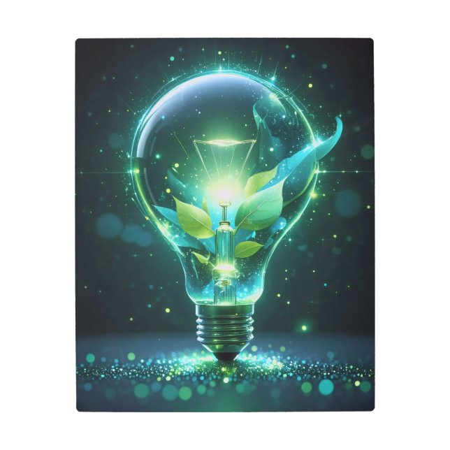 Eco Brilliance – Futuristic Green Energy Art (Front)
