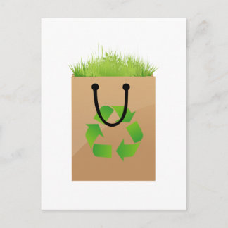 eco brown shopping bag grass recycle.png postcard