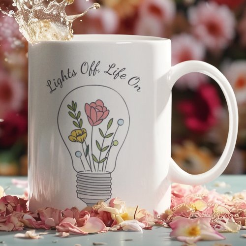 Eco C02 Campaign Lights Off Life On Floral Nature Coffee Mug