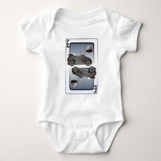 Eco Car Playing Cards Spades Baby Bodysuit