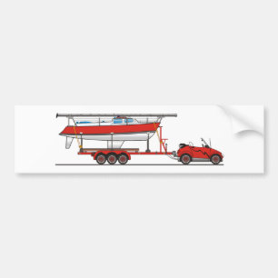 Eco Car Sail Boat Bumper Sticker