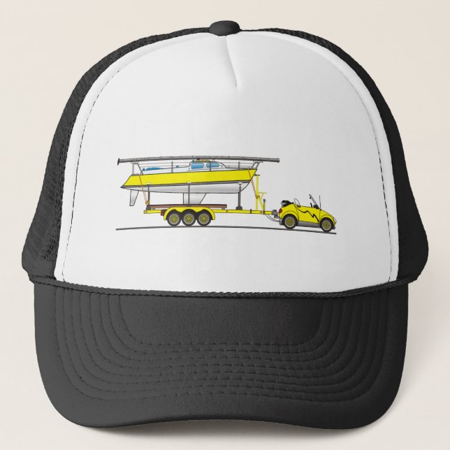 Eco Car Sail Boat Trucker Hat (Front)