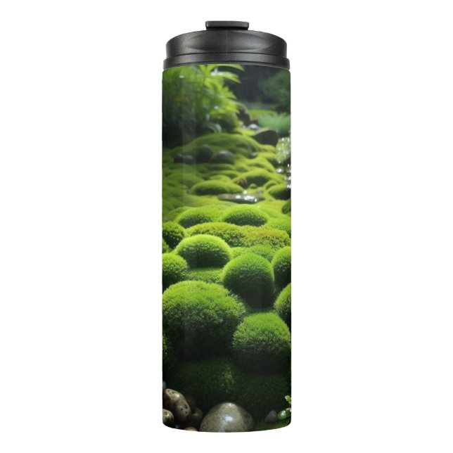 Eco-Chic Vibrant Green Moss  Thermal Tumbler (Front)