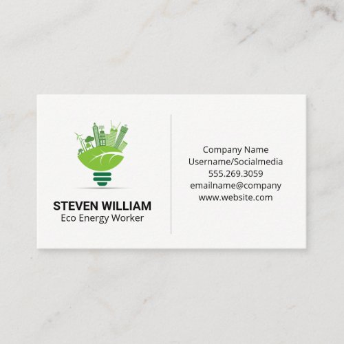 Eco City  Energy Light Bulb Business Card