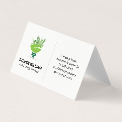 Eco City  Energy Light Bulb Business Card