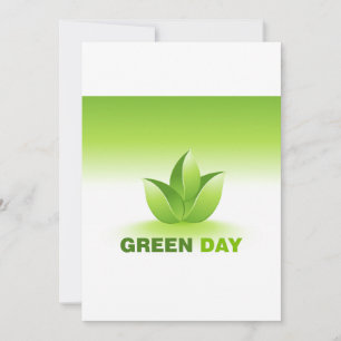 Eco-Conscious Green Day Leaf Botanical Nature Invitation
