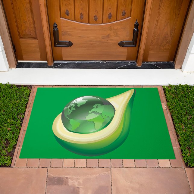 Eco Earth Avocado Globe Sustainable Planet  Doormat (Creator Uploaded)
