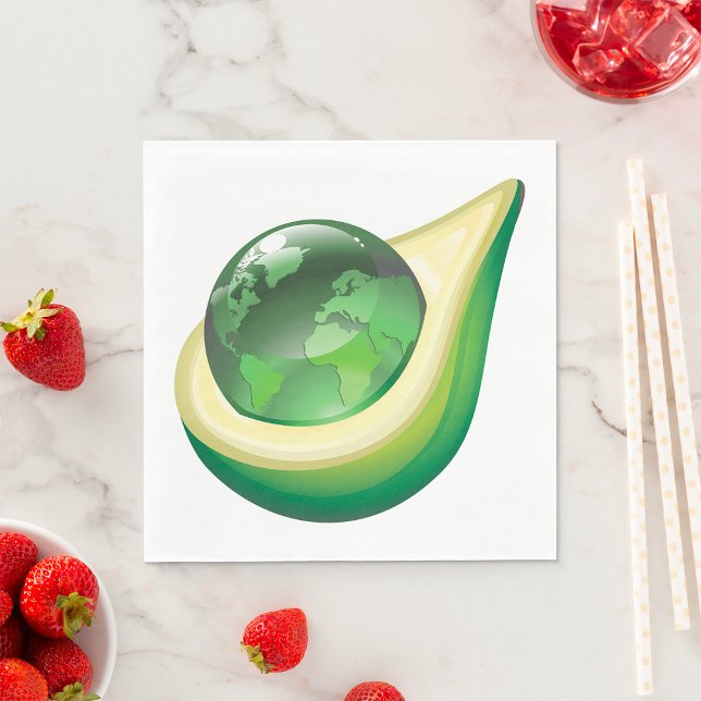 Eco Earth Avocado Globe Sustainable Planet  Napkins (Creator Uploaded)
