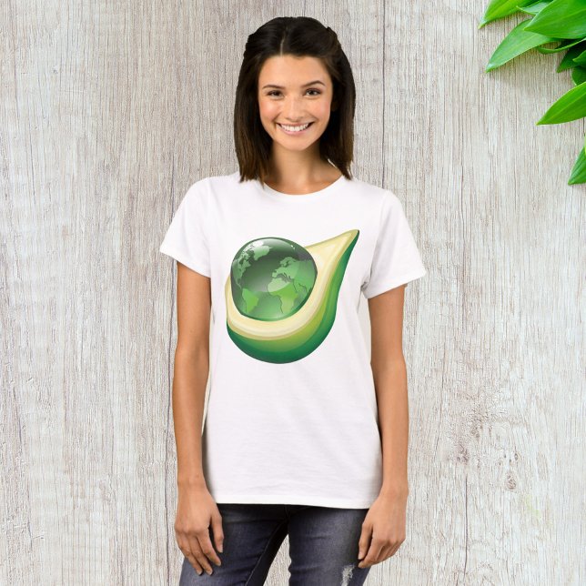 Eco Earth Avocado Globe Sustainable Planet  T-Shirt (Creator Uploaded)
