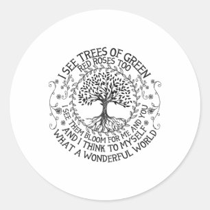 Eco Earth Day Shirts I See Trees Of Green Classic Round Sticker