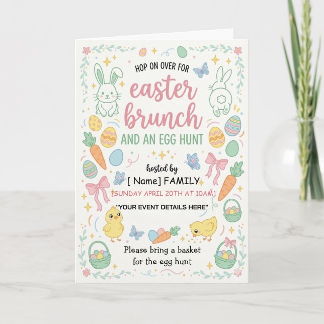 Eco Easter Bunny Invite Design (Front)
