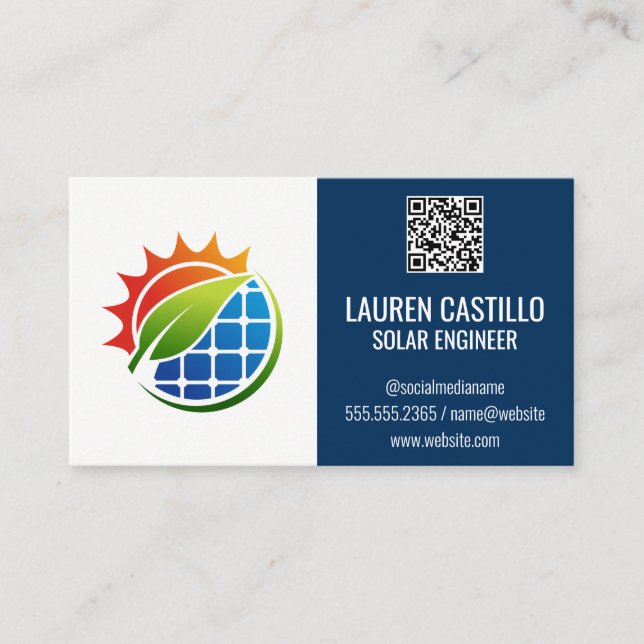 Eco Energy | Solar Panels Power Energy  Business Card (Front)