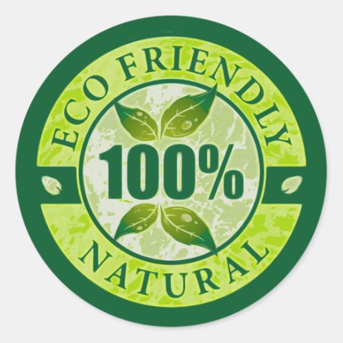 Eco Friendly 100 Natural Classic Round Sticker