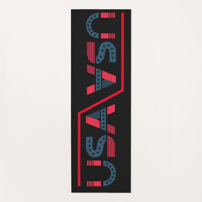 Eco Friendly Black Background Yoga Mat (Front)