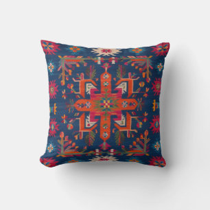 Eco-Friendly Blue Kilim Pillows: Sustainable  Throw Pillow
