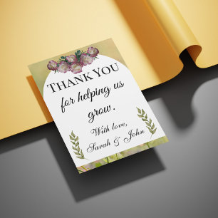 Eco Friendly Botanical Greenery,Thank You Thank You Card