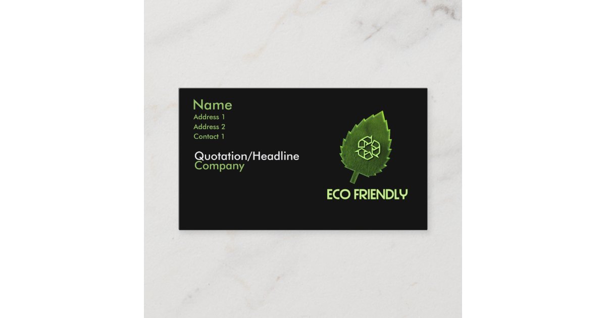 Eco Friendly Business Card Zazzle