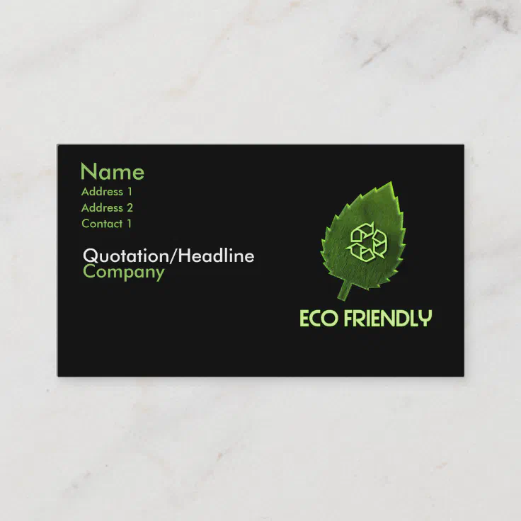 Eco Friendly Business Card Zazzle