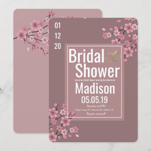 Eco Friendly Cherry Blossom Tree Bridal Shower Invitation