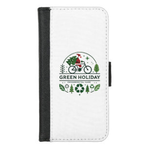 Eco-Friendly Christmas Decor Green Holiday Art iPhone 8/7 Wallet Case