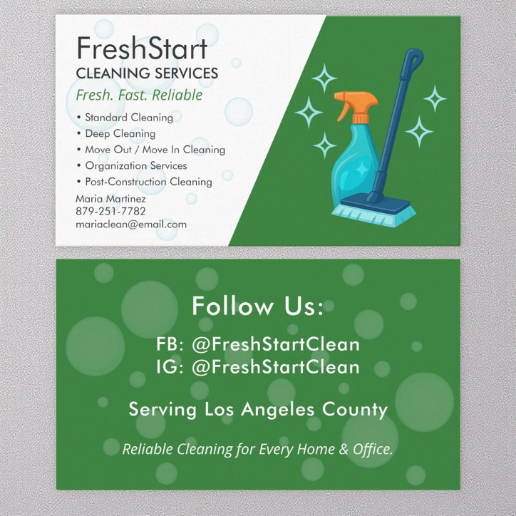 Eco Friendly Cleaning Service Business Card