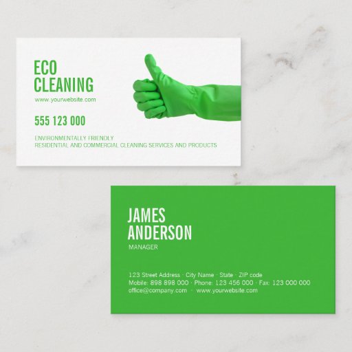 Customizable Eco Friendly Cleaning Services business card