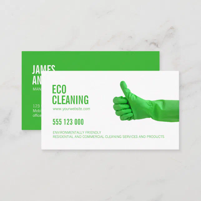 Eco Friendly Cleaning Services Business Card Zazzle