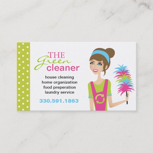 Eco-Friendly Cleaning Services Business Cards