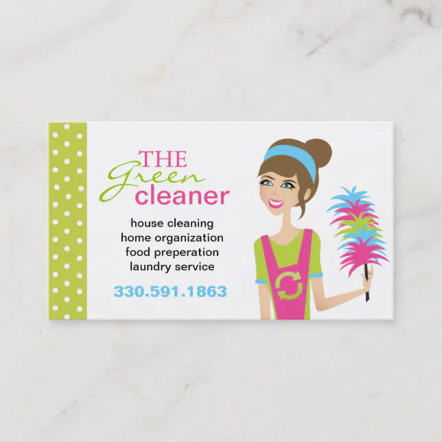 Eco-Friendly Cleaning Services Business Cards | Zazzle