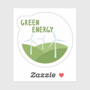 Eco Friendly Custom-Cut Vinyl Sticker Green Energy