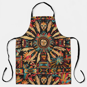 Eco-Friendly Cyan "Aztec Dream" Chef Apron