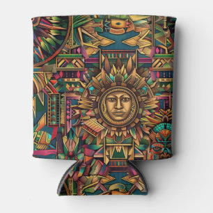 Eco-Friendly Cyan "Vibrant Historical Emblem" Drin Can Cooler