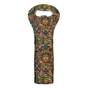 Eco-Friendly Cyan "Vibrant Historical Emblem" Wine Bag