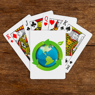 Eco Friendly Earth Recycling Symbol Poker Cards