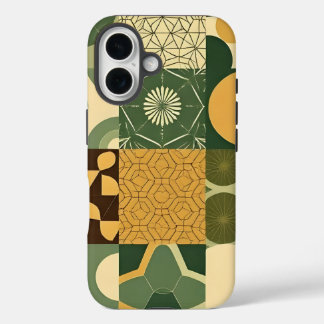 Eco-Friendly Geometric Patterns iPhone 16 Case