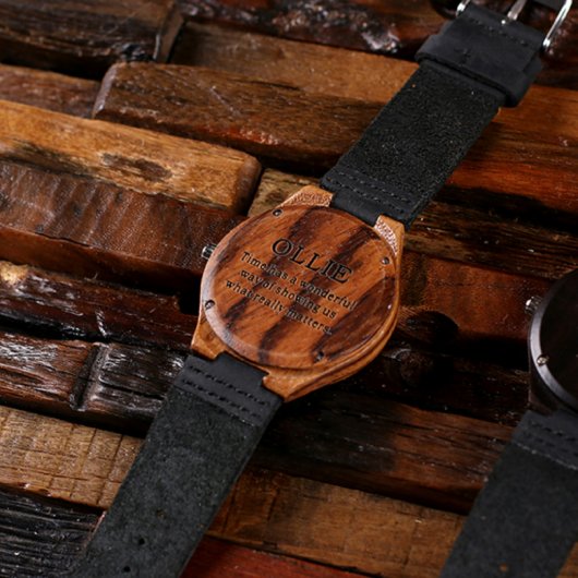 Eco-Friendly Gift Box with Engraved Bamboo Watch (Back)